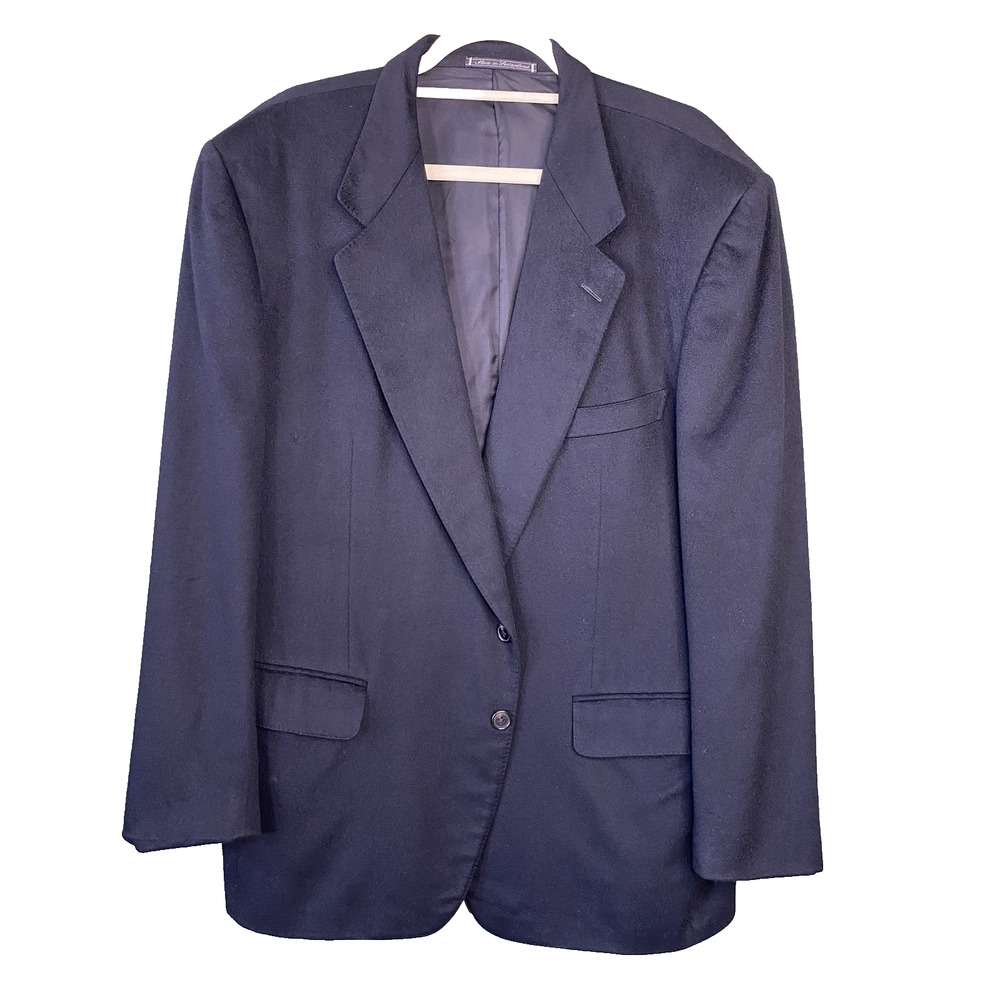 Ermenegildo Zegna Blazer Mens Size 48? Pure Cashmere Black Designer Sportscoat